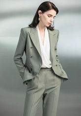 Sage Sophisticate Tailored Pantsuit
